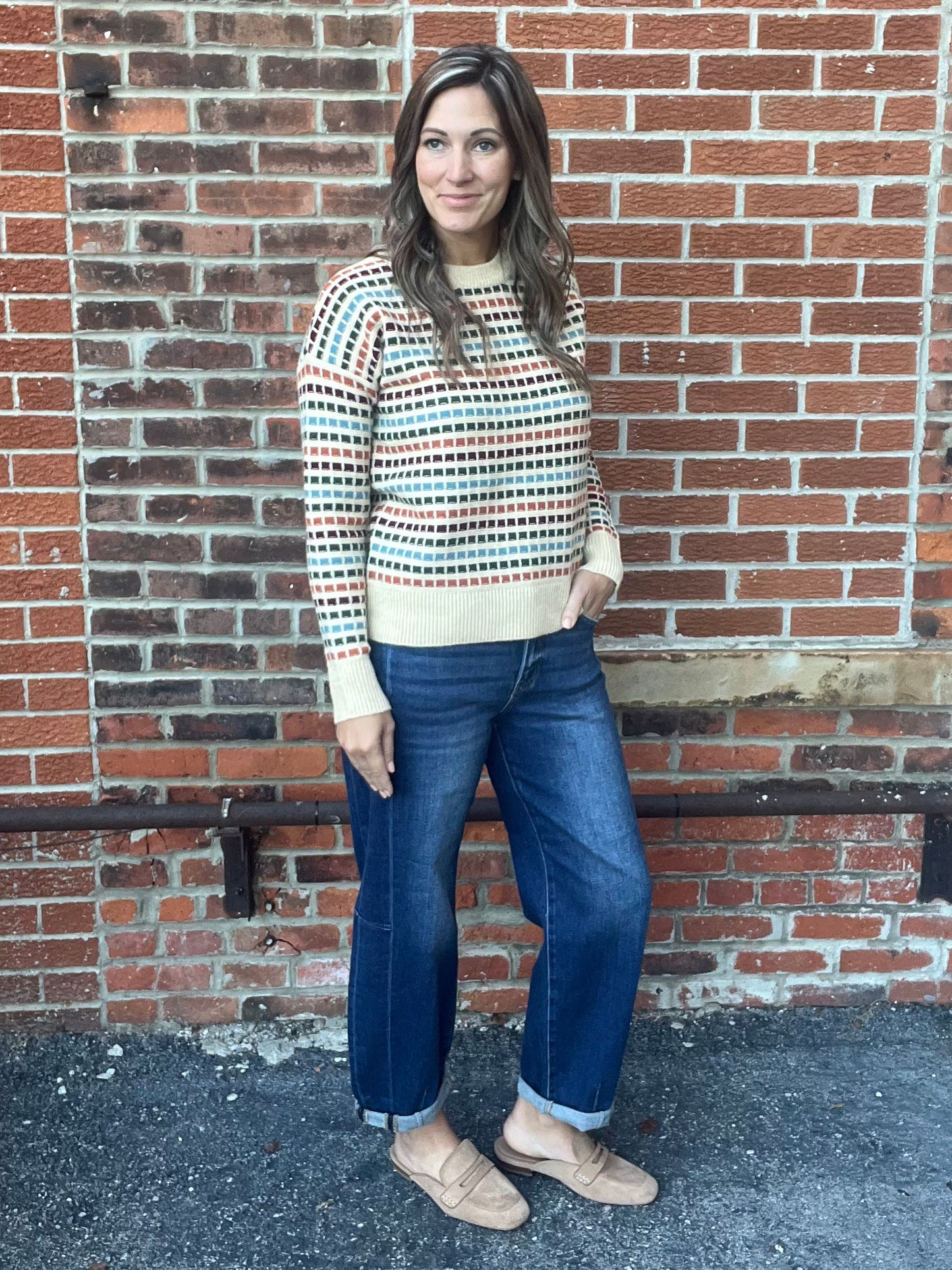 The Lyra Multi Color Textured Sweater
