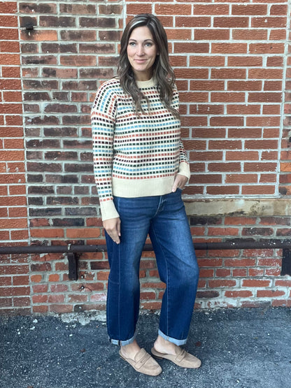 The Lyra Multi Color Textured Sweater