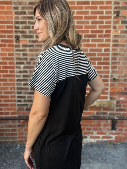 The Raylynn Black T-Shirt Dress