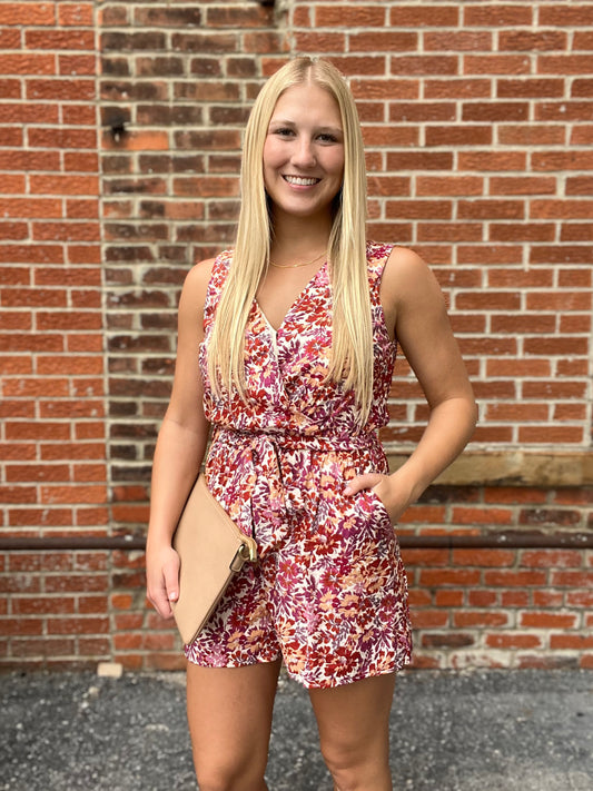 The Zeyla Multi-Color Floral Print Romper