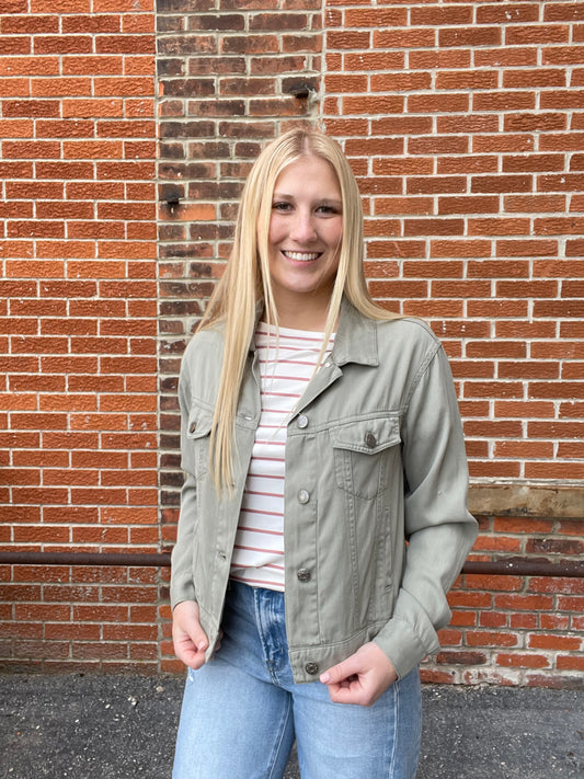 The Collins Sage Tencel Blend Jacket