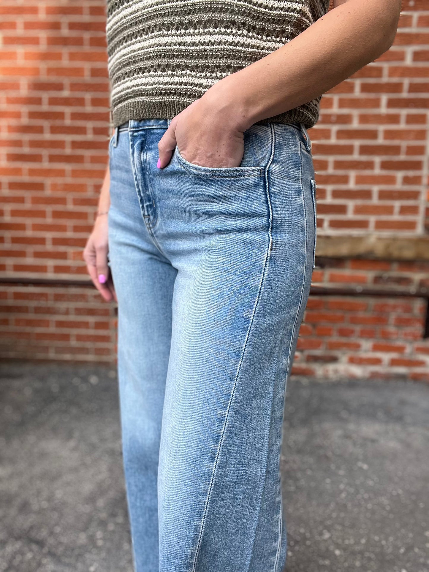 The Bailey Raw Hem Cropped Denim