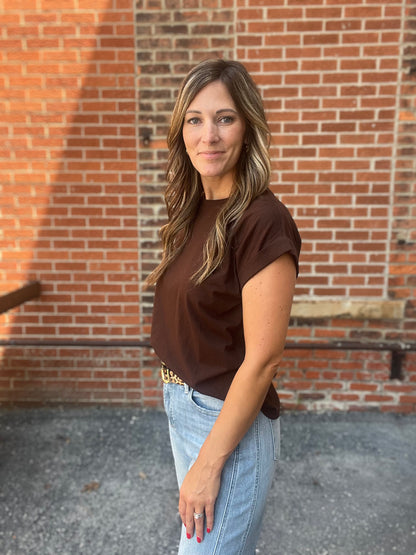The Trisha Solid Basic Short Sleeve Top