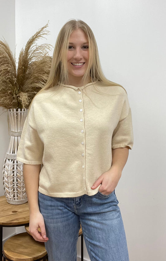 The Luca Half Sleeve Button Down Top