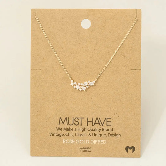 Rose Gold Rhinestone Necklace