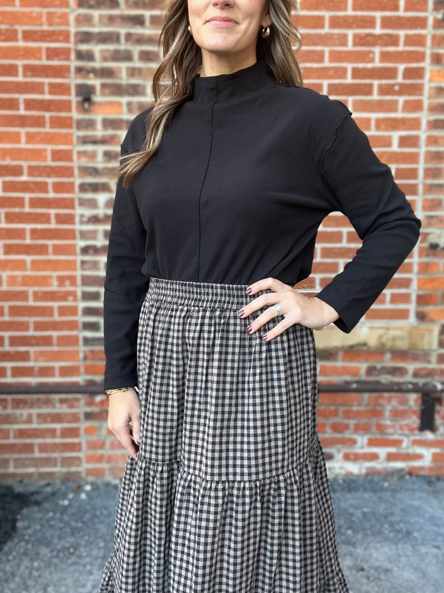 The Darbi Gingham Tiered Skirt