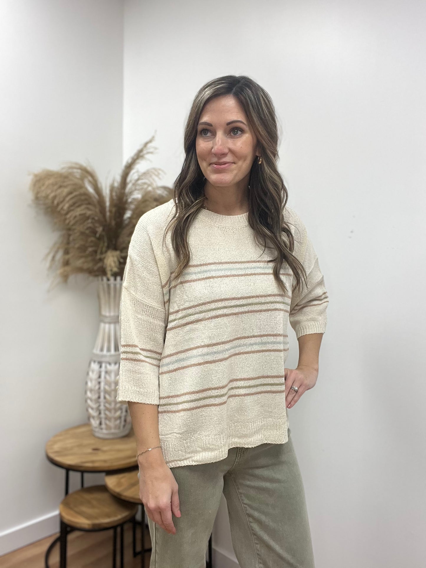 The Ryleigh Three Quarter Sleeve Sweater