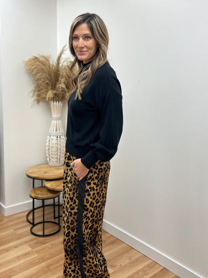 The Zola Satin Leopard Pants