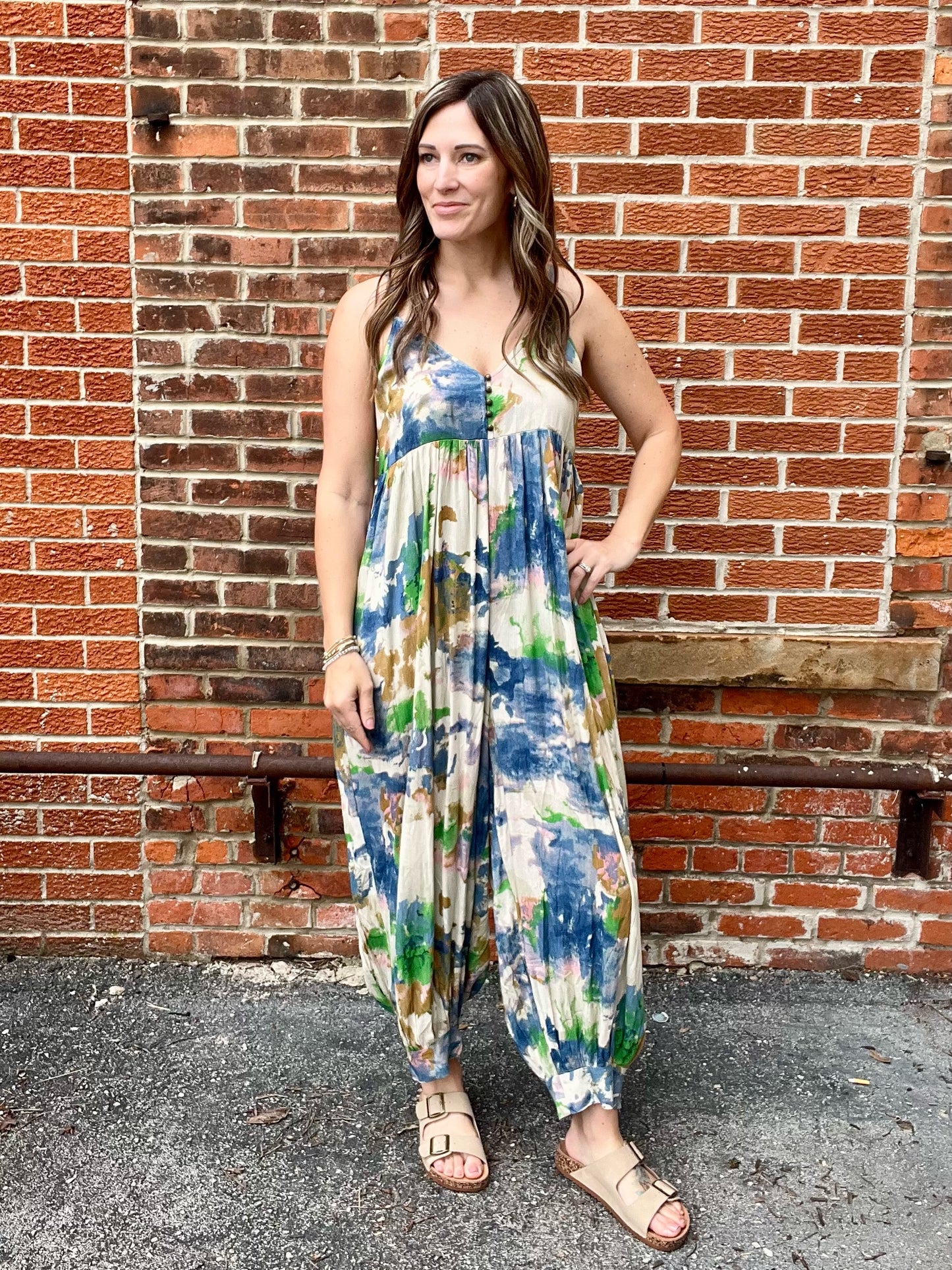 The Madison Sleeveless Tie Dye Jumpsuit