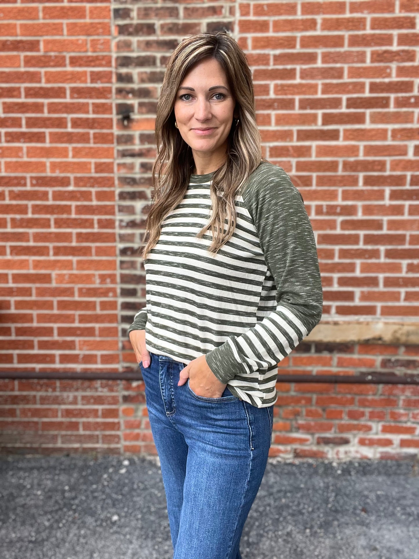 The Dweller Olive Colorblock Long Sleeve