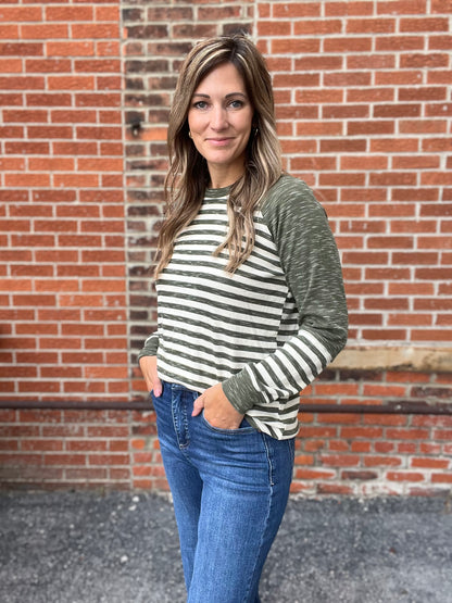 The Dweller Olive Colorblock Long Sleeve
