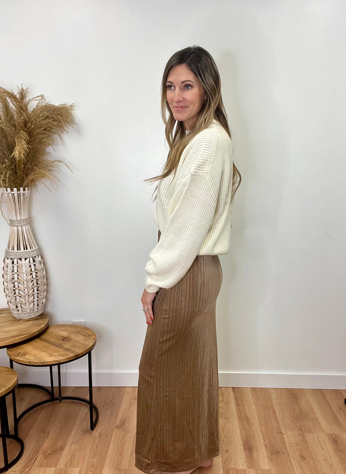 The Melia Brown Velvet Skirt