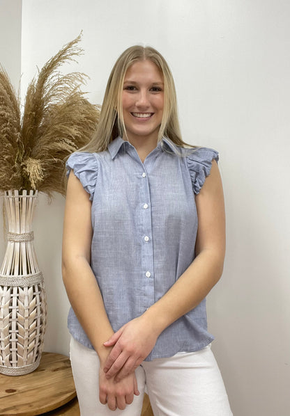 The Bexley Puff Sleeve Button Down