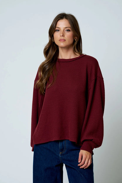 The Emmy Textured Long Sleeve Top