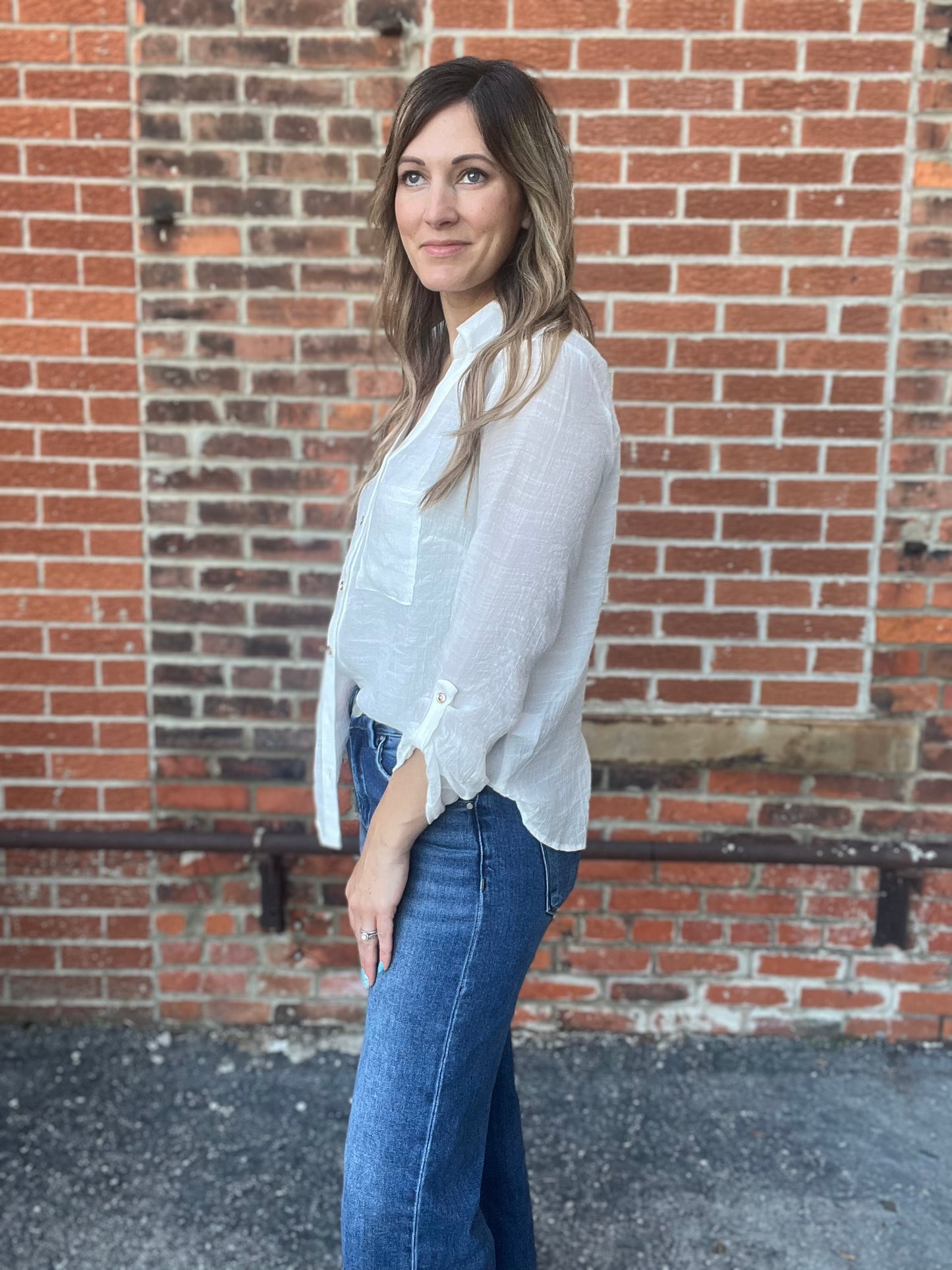 The Denver Crinkle Gauze Button Down