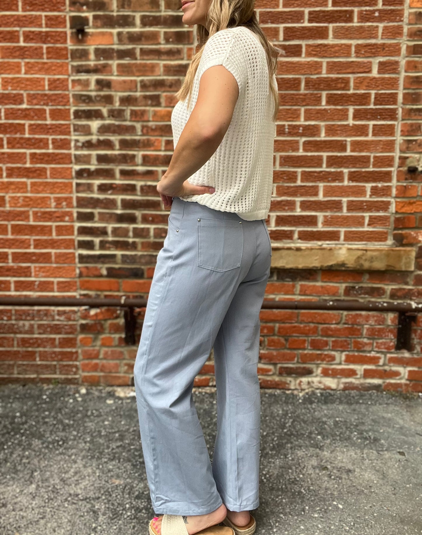 The Zayla Light Blue Straight Leg Pants