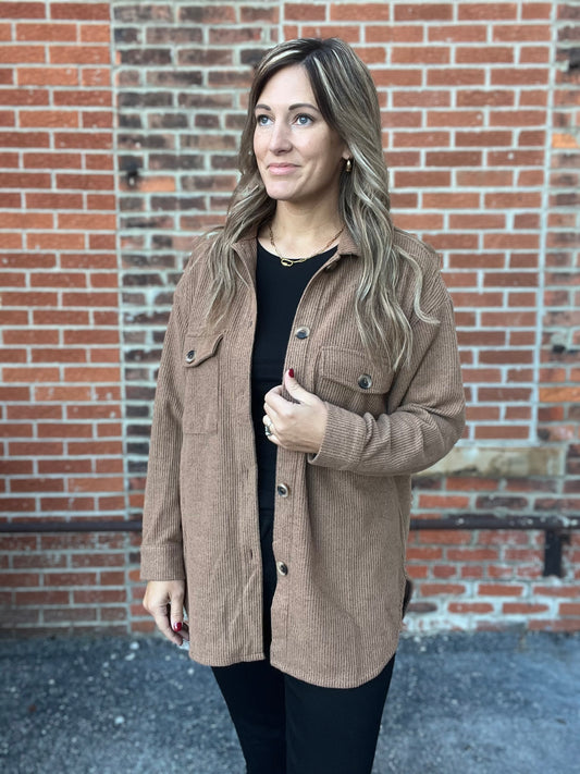 The Akira Brushed Ribbed Knit Shacket
