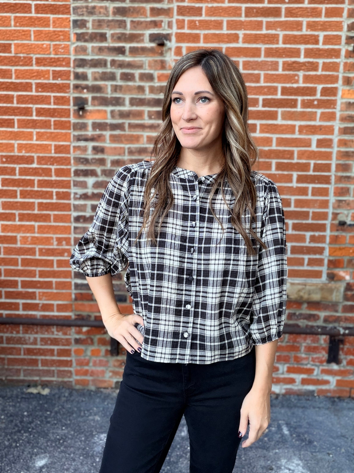 The Harrison Plaid Quarter Length Sleeve
