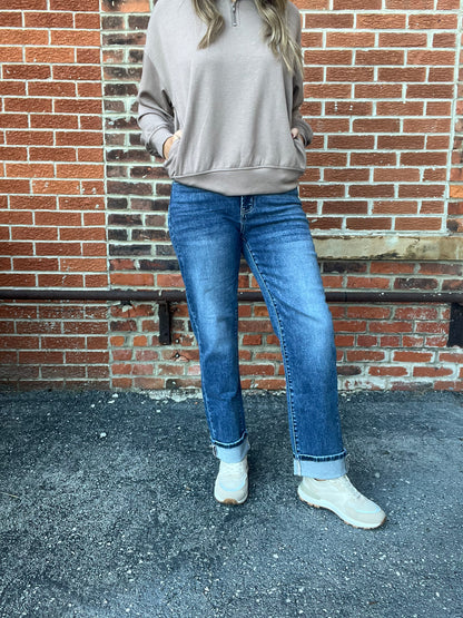 The Calo Cuffed Straight Leg Jeans