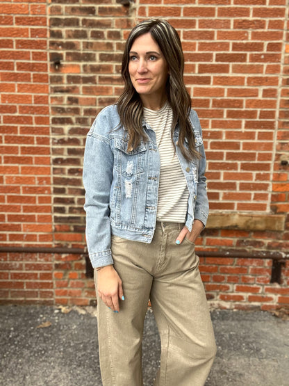 The Wrenley Wide Leg Barrel Denim