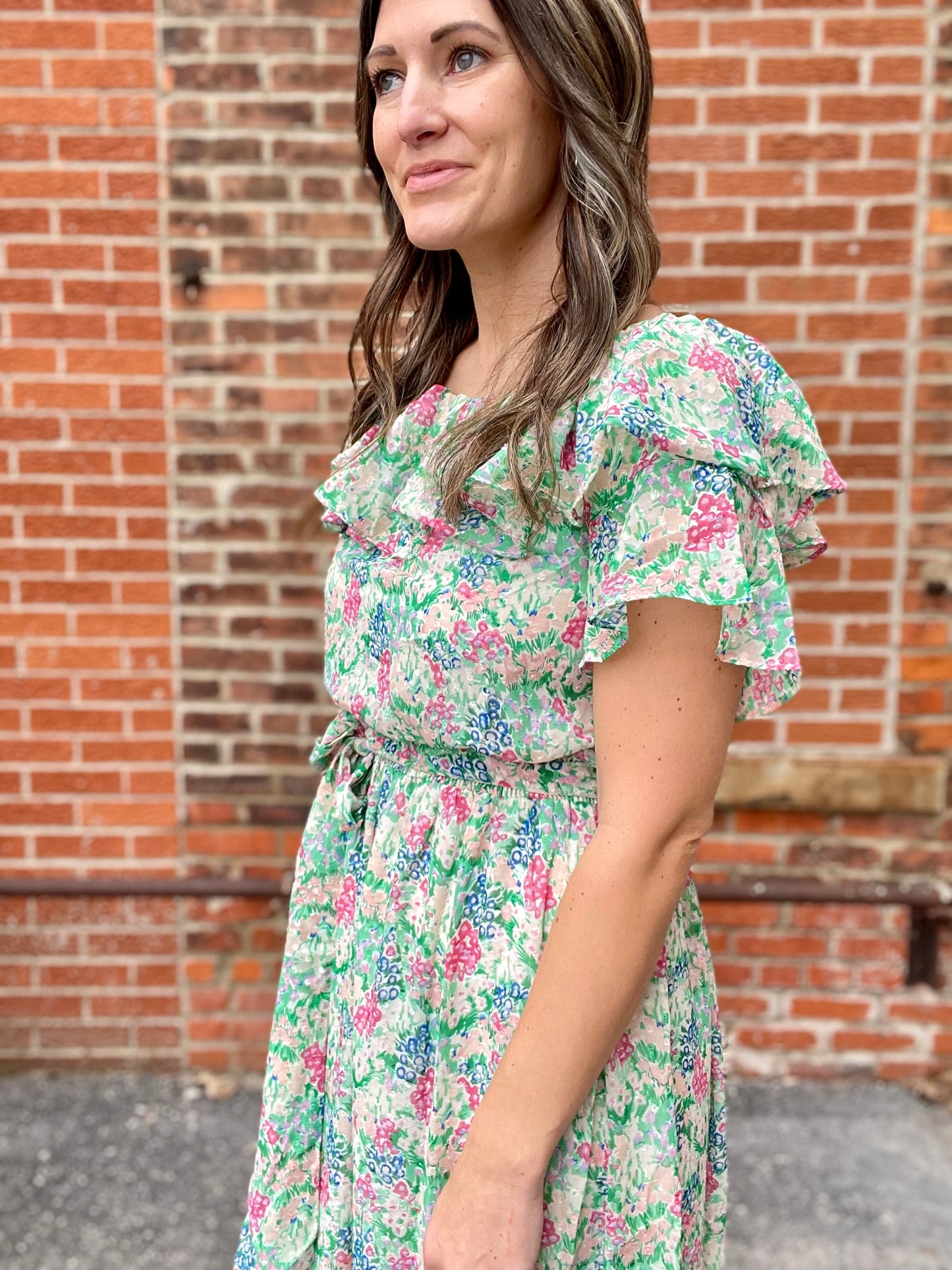 The Mikaela Off Shoulder Layered Maxi Dress