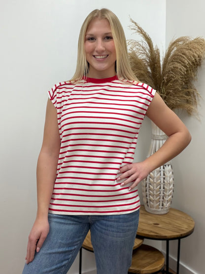 The Millie Sleeveless Stripped Knit Top