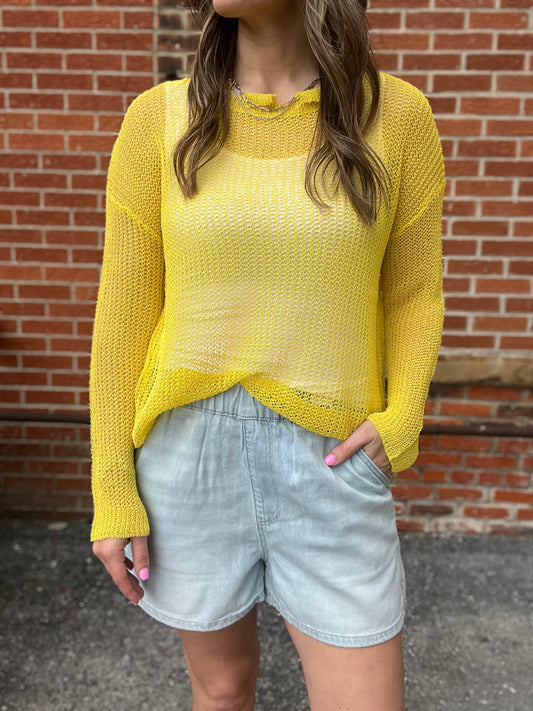 The Marlowe Crochet Knit Long Sleeve Top