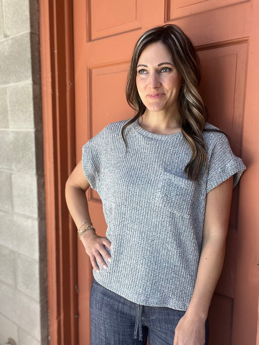 The Markol Knit Cuffed Short Sleeve With Pocket