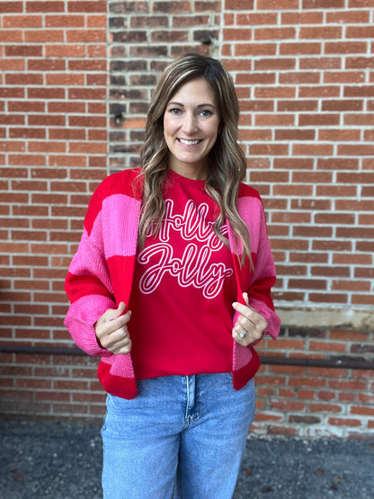 The Birkley Loose Color Block Cardigan