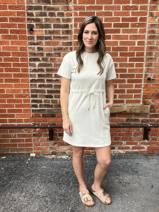 The Emilie Short Sleeve Waist Tie Mini Dress