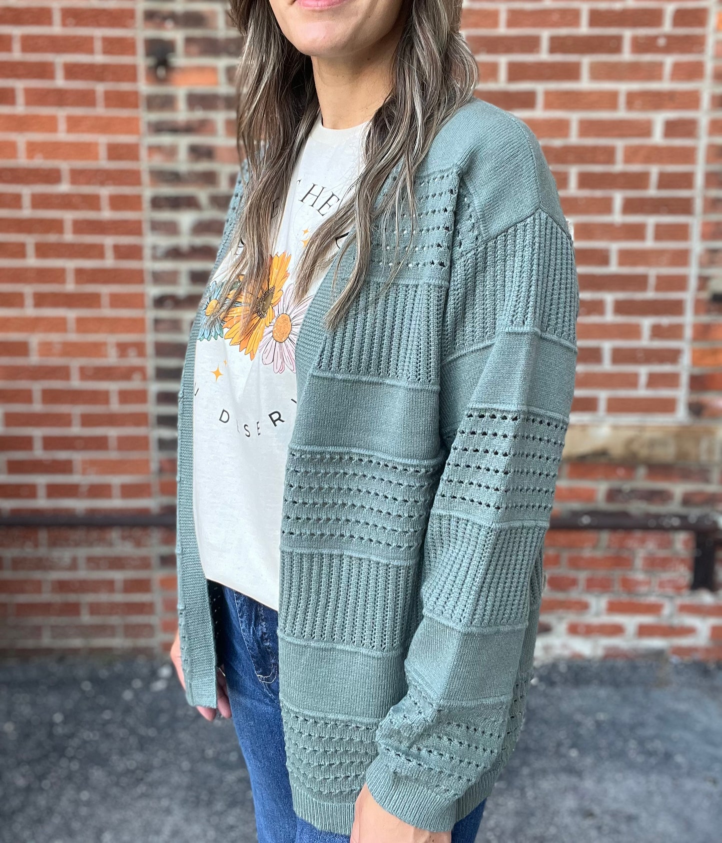 The Emberly Dusty Jade Cardigan
