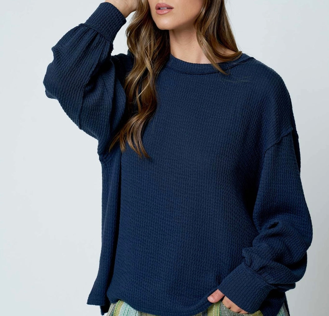 The Emmy Textured Long Sleeve Top