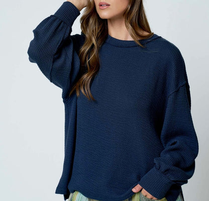 The Emmy Textured Long Sleeve Top