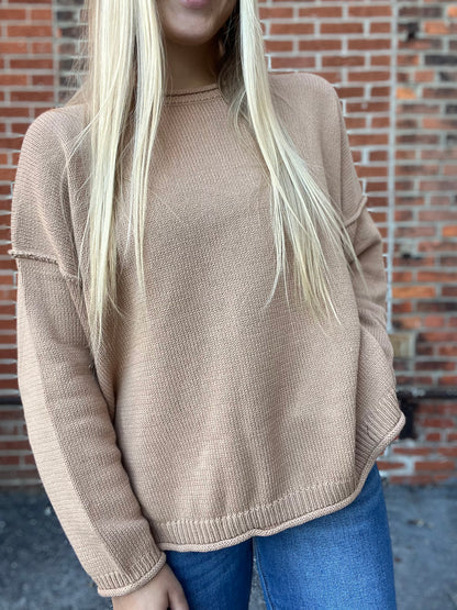 The Jane Tan Raw Edge Long Sleeve Sweater