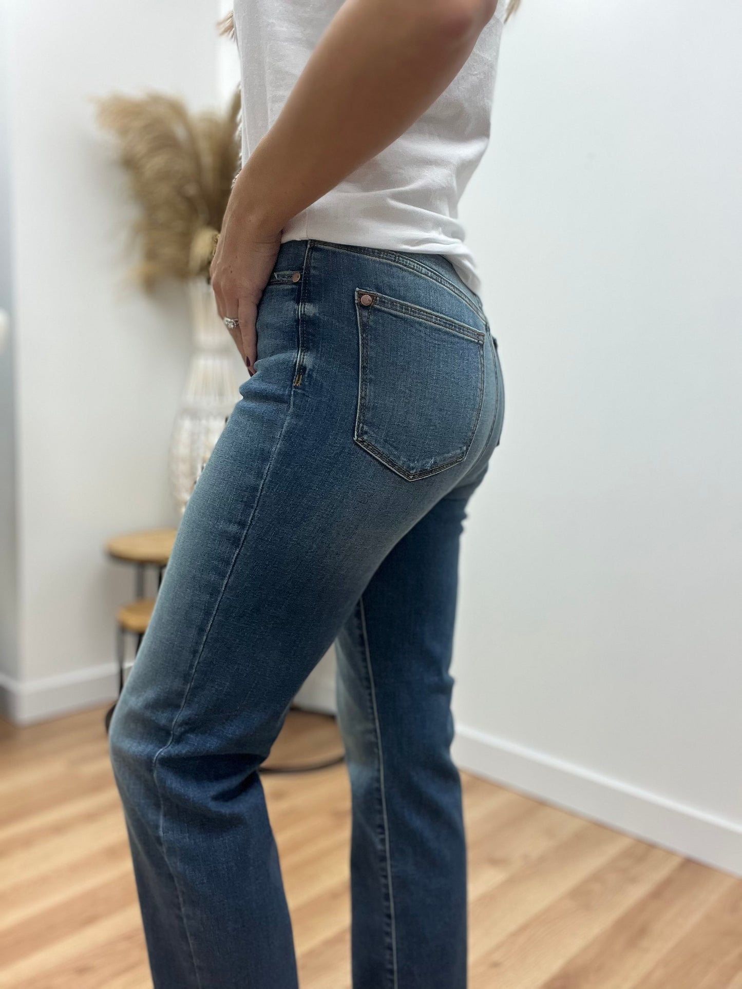The Nadia High Rise Straight Leg Jeans
