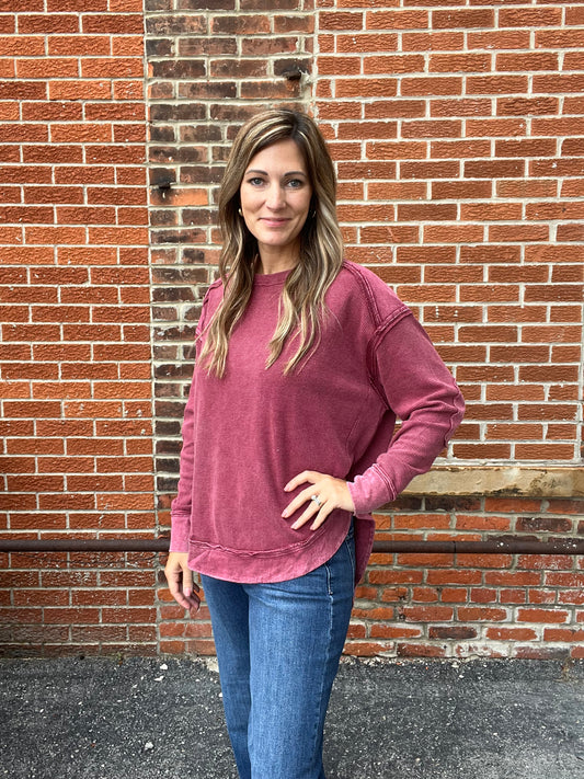 The Paxton Acid Wash Thermal Long Sleeve Top