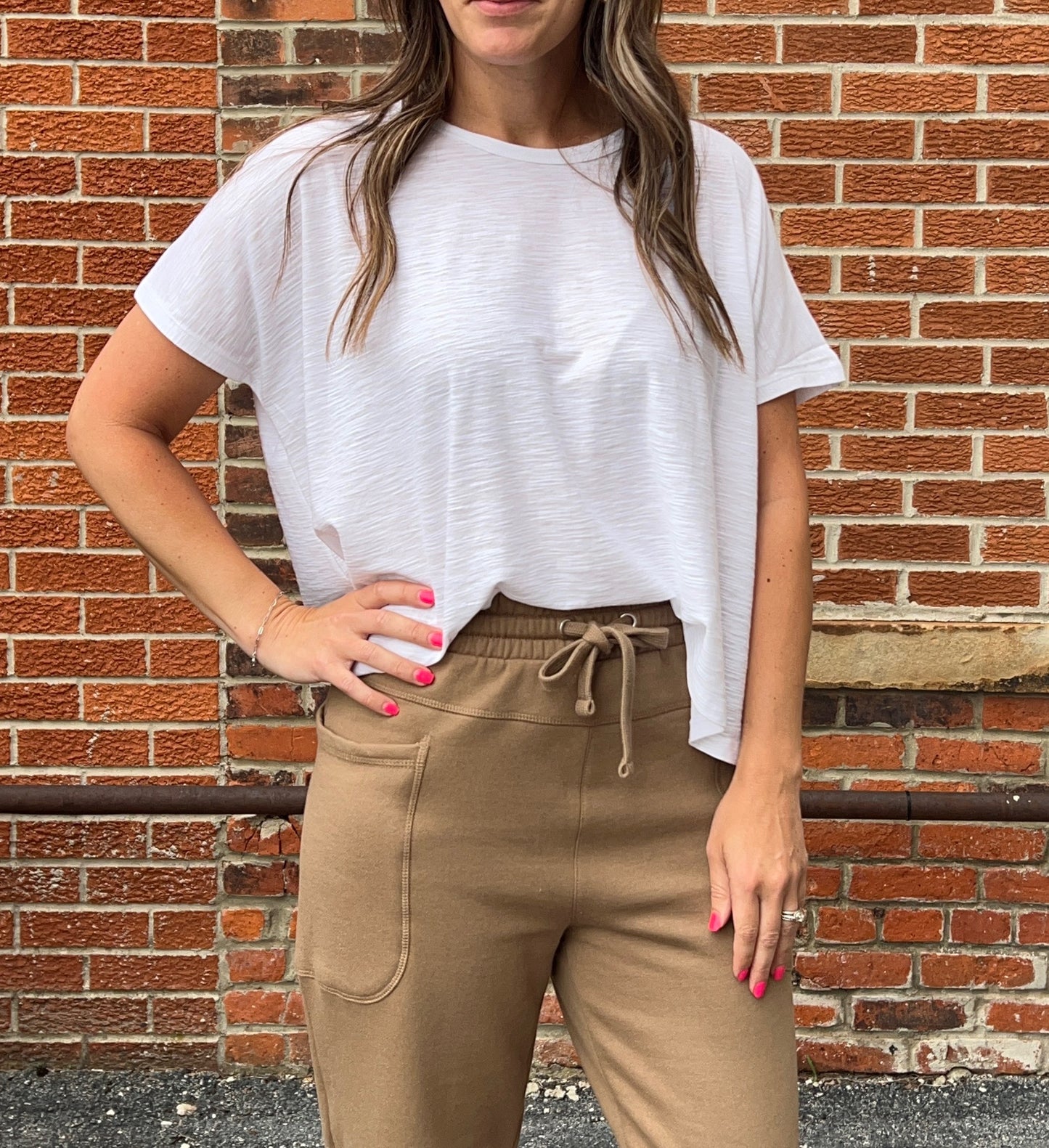 The Kylynn Slub Crop Oversized Tee
