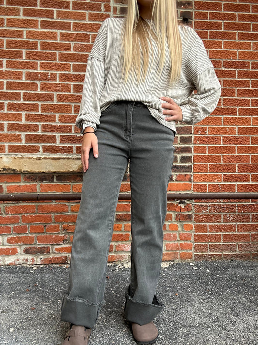 The Smokey Ash Black Full Length Jeans