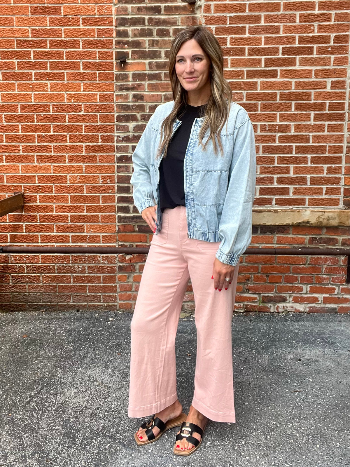 The Lux Tiered Layers Washed Denim Jacket