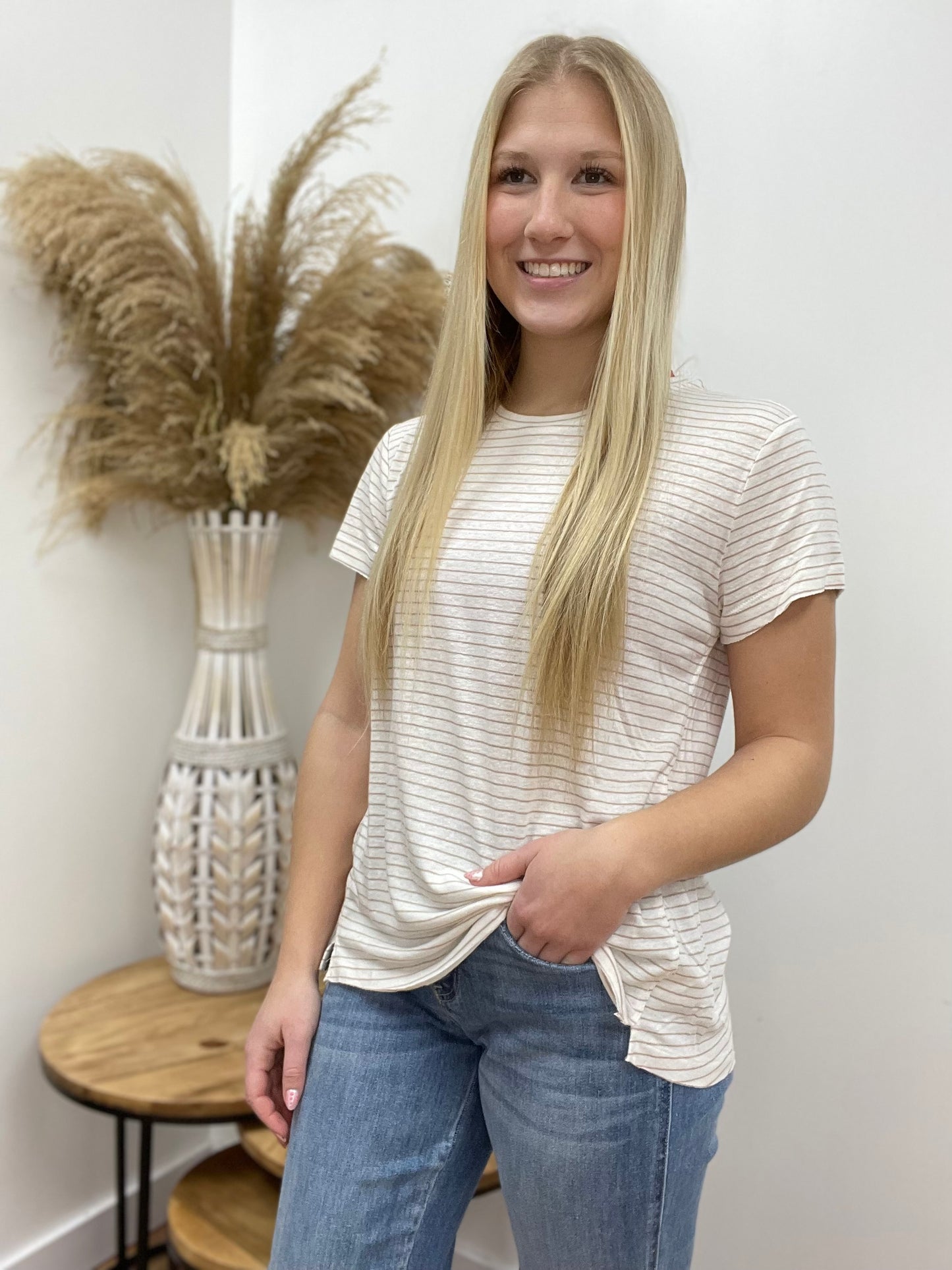 The Knox Lightweight Striped Basic Tee