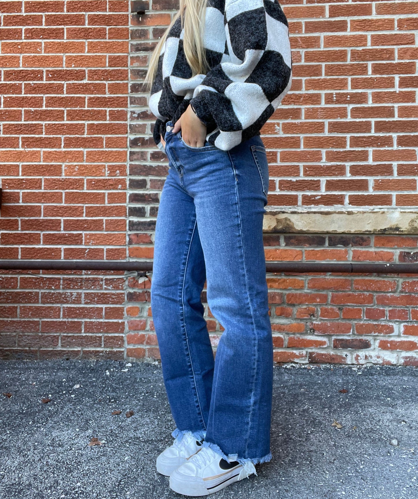 The Shea Raw Straight Leg Jeans