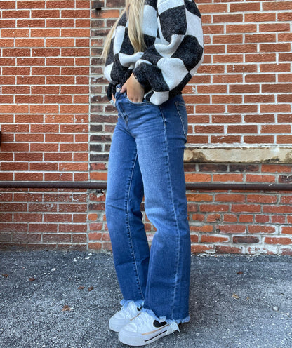 The Shea Raw Straight Leg Jeans
