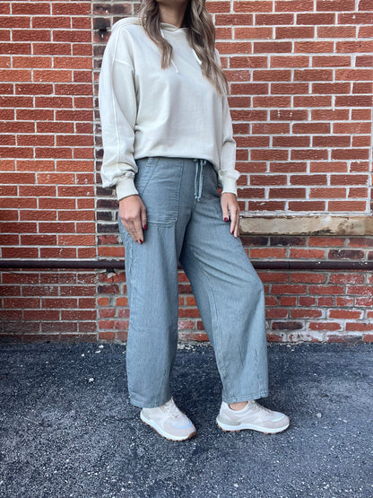 The Piper Striped Tie Denim Pants