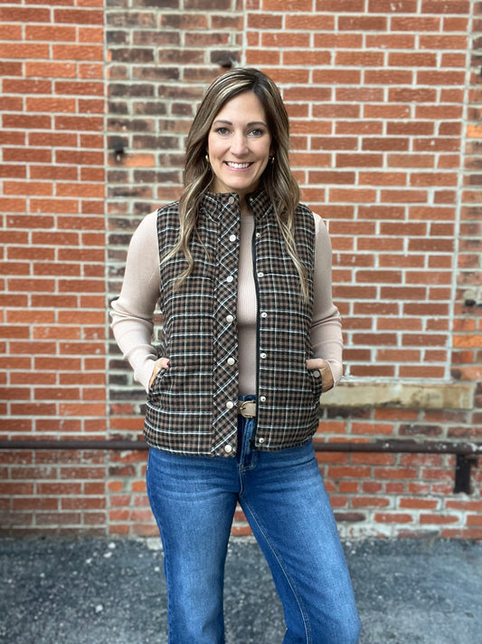 The Bolton Plaid Puffer Vest