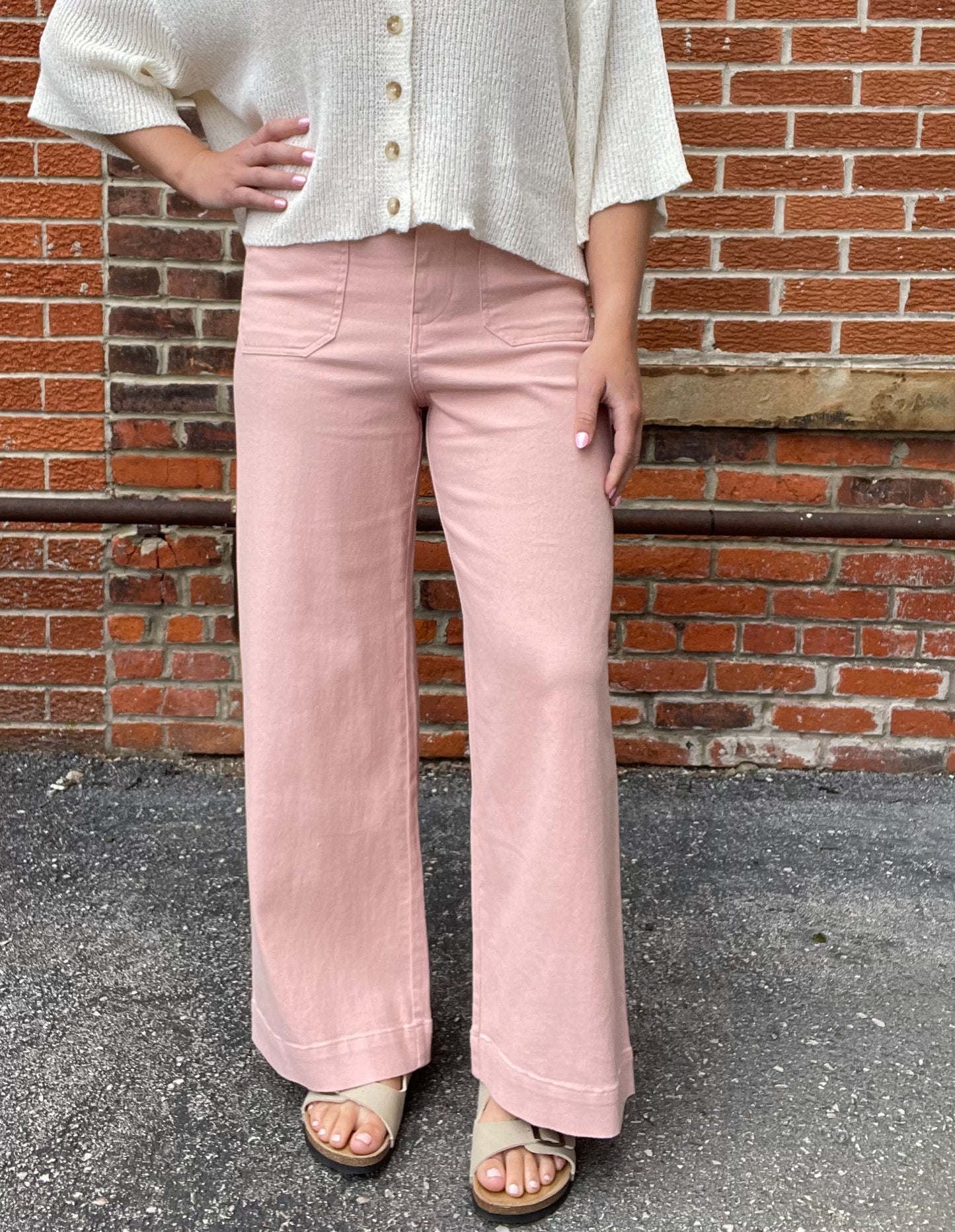 The Macelee Dusty Pink Wide Leg Pants
