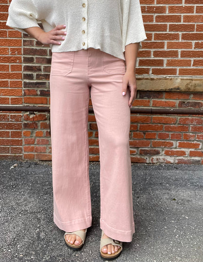 The Macelee Dusty Pink Wide Leg Pants