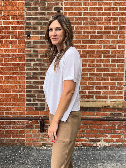 The Kylynn Slub Crop Oversized Tee
