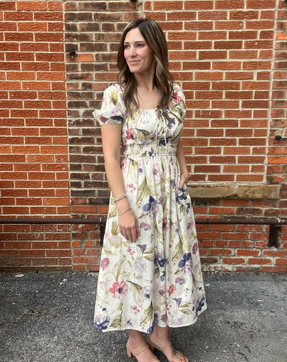 The Solene Midi Floral Dress