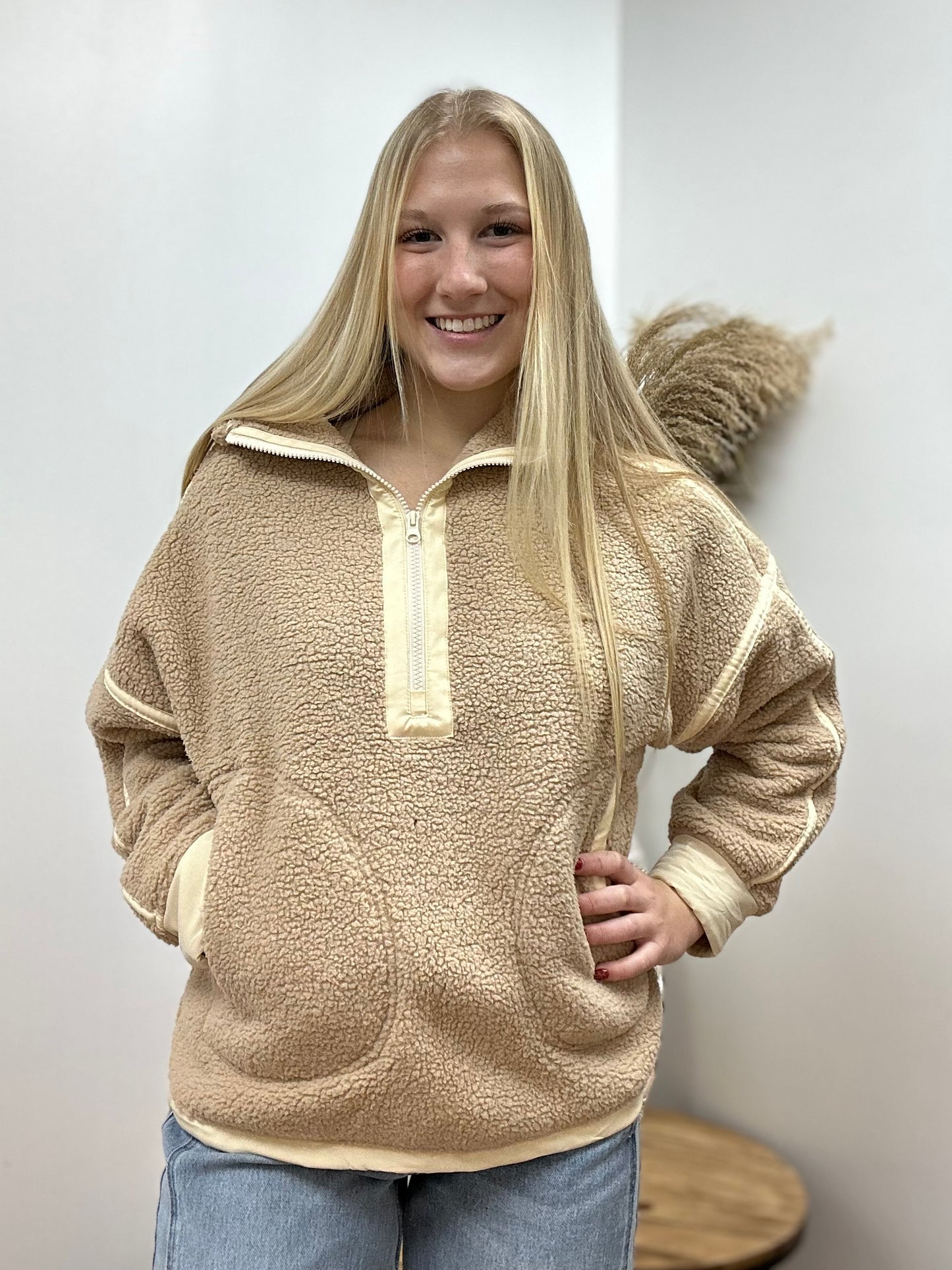 The Aspen Mocha 1/2 Zip Sherpa