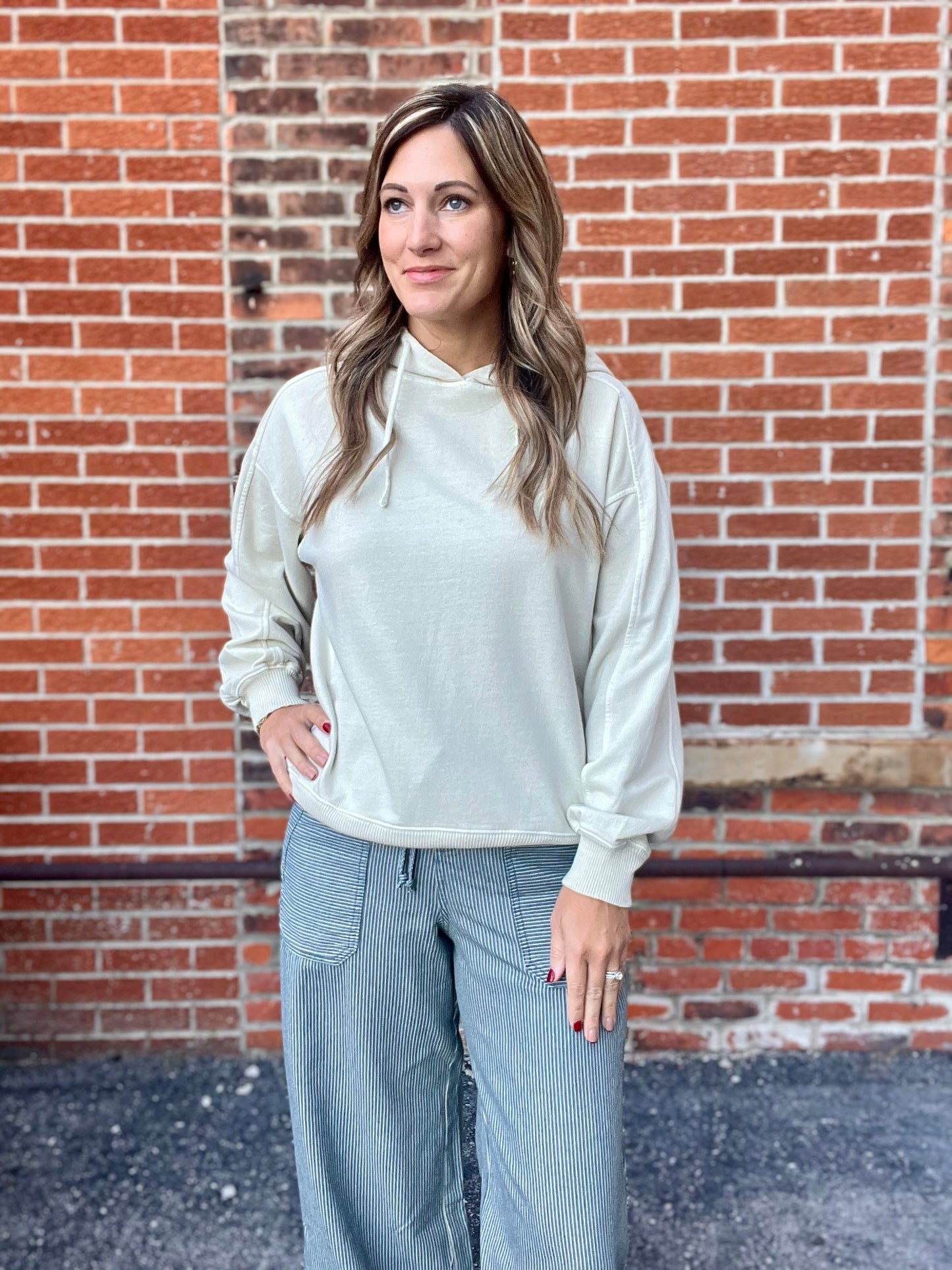 The Hollis Sand Beige Hoodie